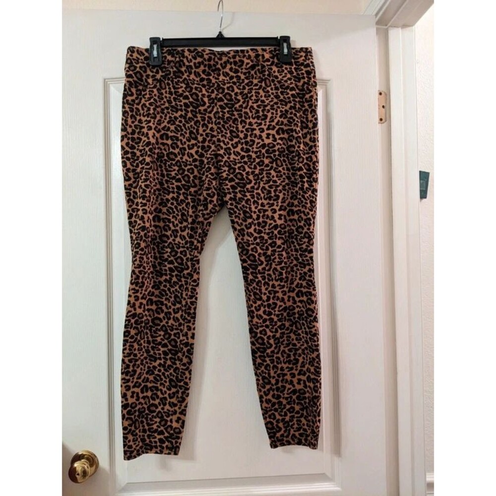 Leopard Print Ankle Pants Stretchy XXL (20)